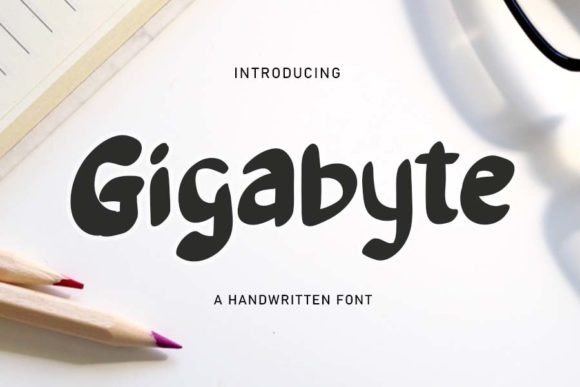 Gigabyte: A Romantic Handwritten Display Font for Web